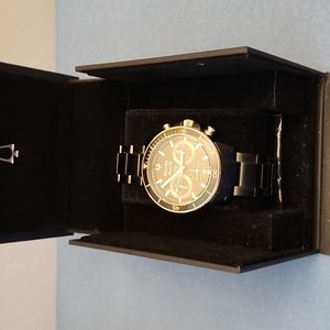 Bulova black metal watch 44mm